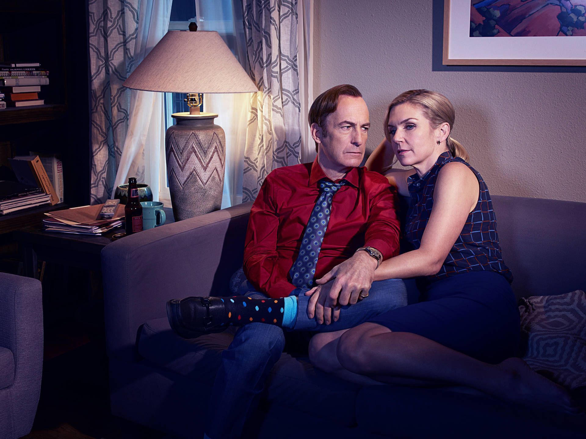 1920x1440 Download Caption: A pivotal moment between Jimmy McGill and his partner, Kim Wexler, in Better Call Saul. Wallpaper