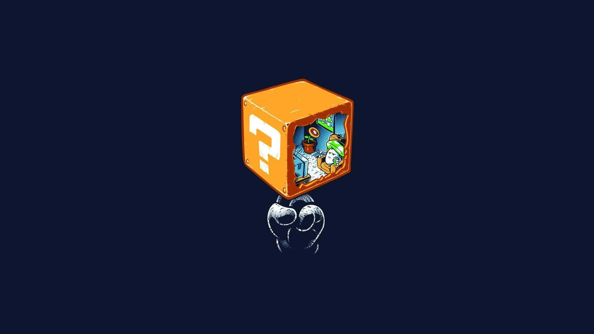 1920x1080 Download A Cartoon Image Of A Box With A Tv On It Wallpaper