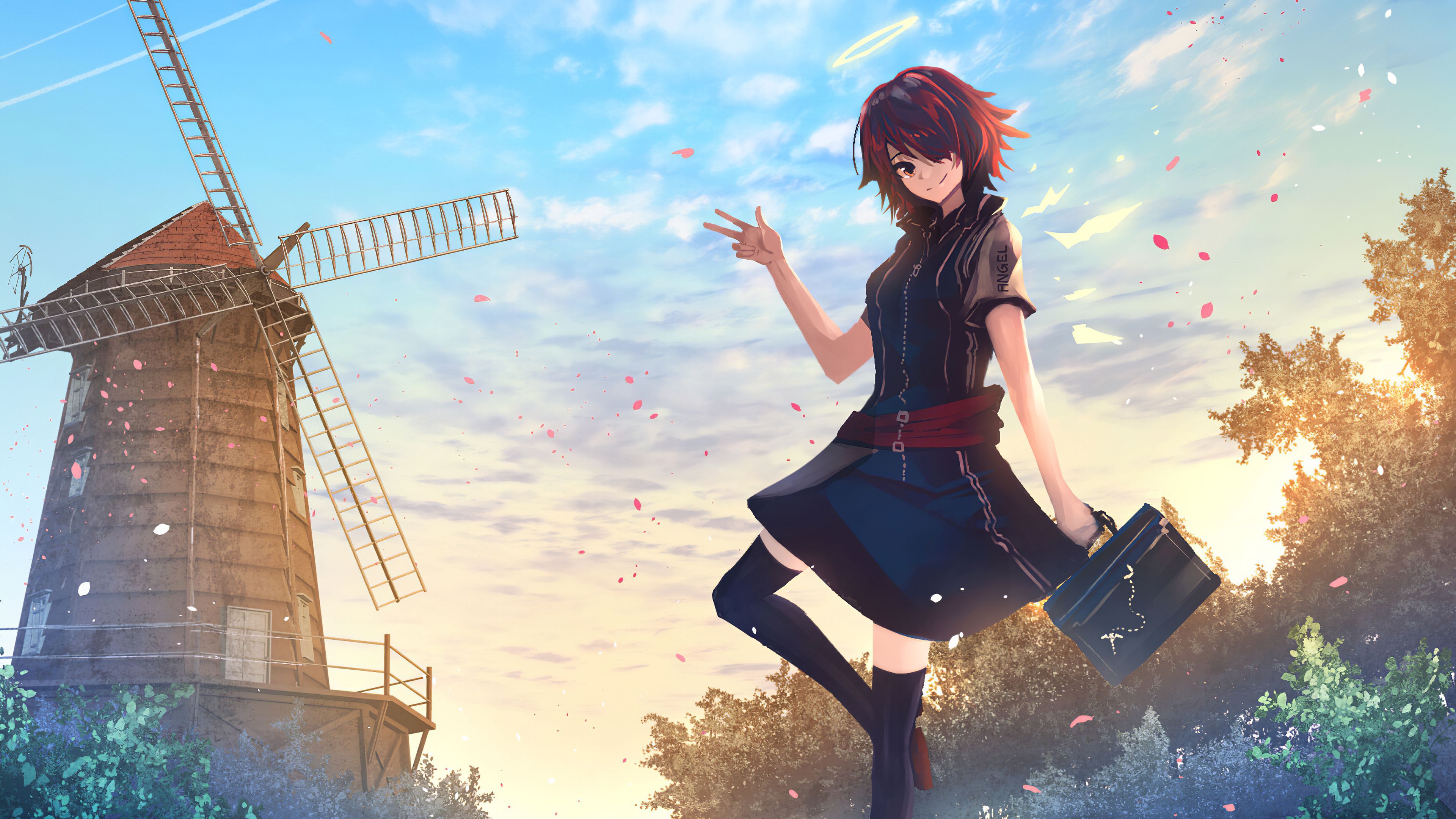3840x2160 Exusiai Arknights Windmill 4k Laptop Full HD 1080P HD 4k Wallpaper, Image, Background, Photo and Picture