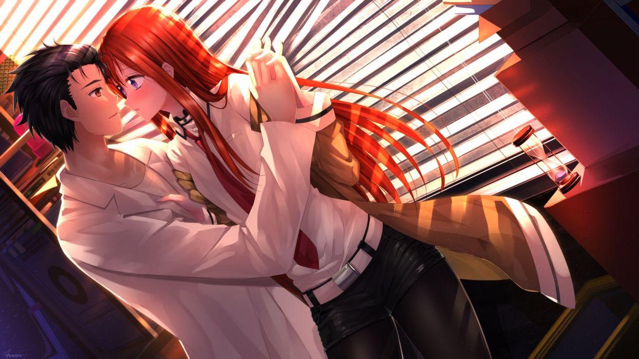 1244x700 Steins Gate Okabe Rintarou Makise Kurisu wallpaper