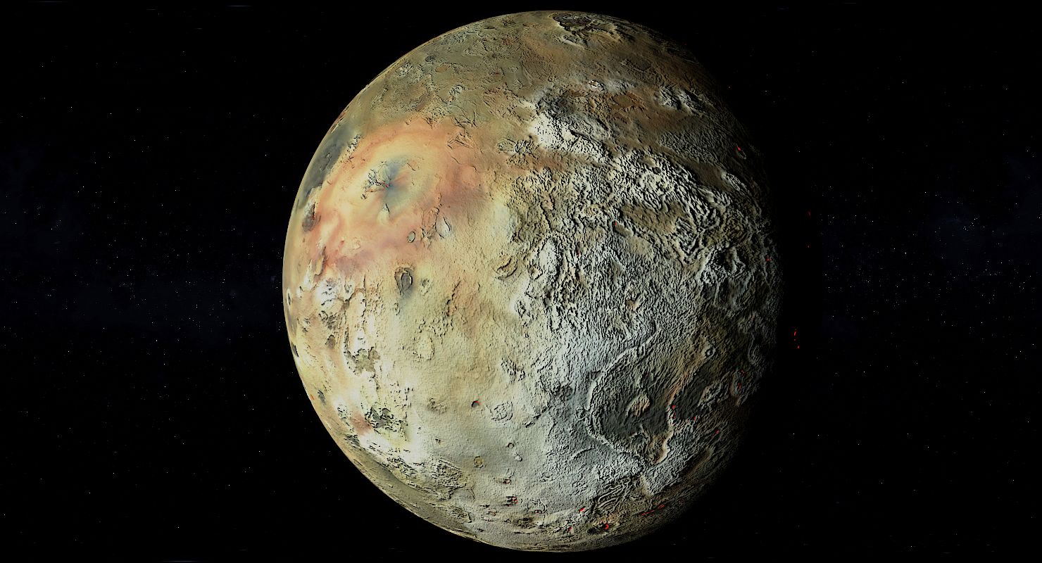 1480x800 Jupiter and 4 Moons Photorealistic 3D Model $129 - .c4d .obj .max .fbx .blend .unknown