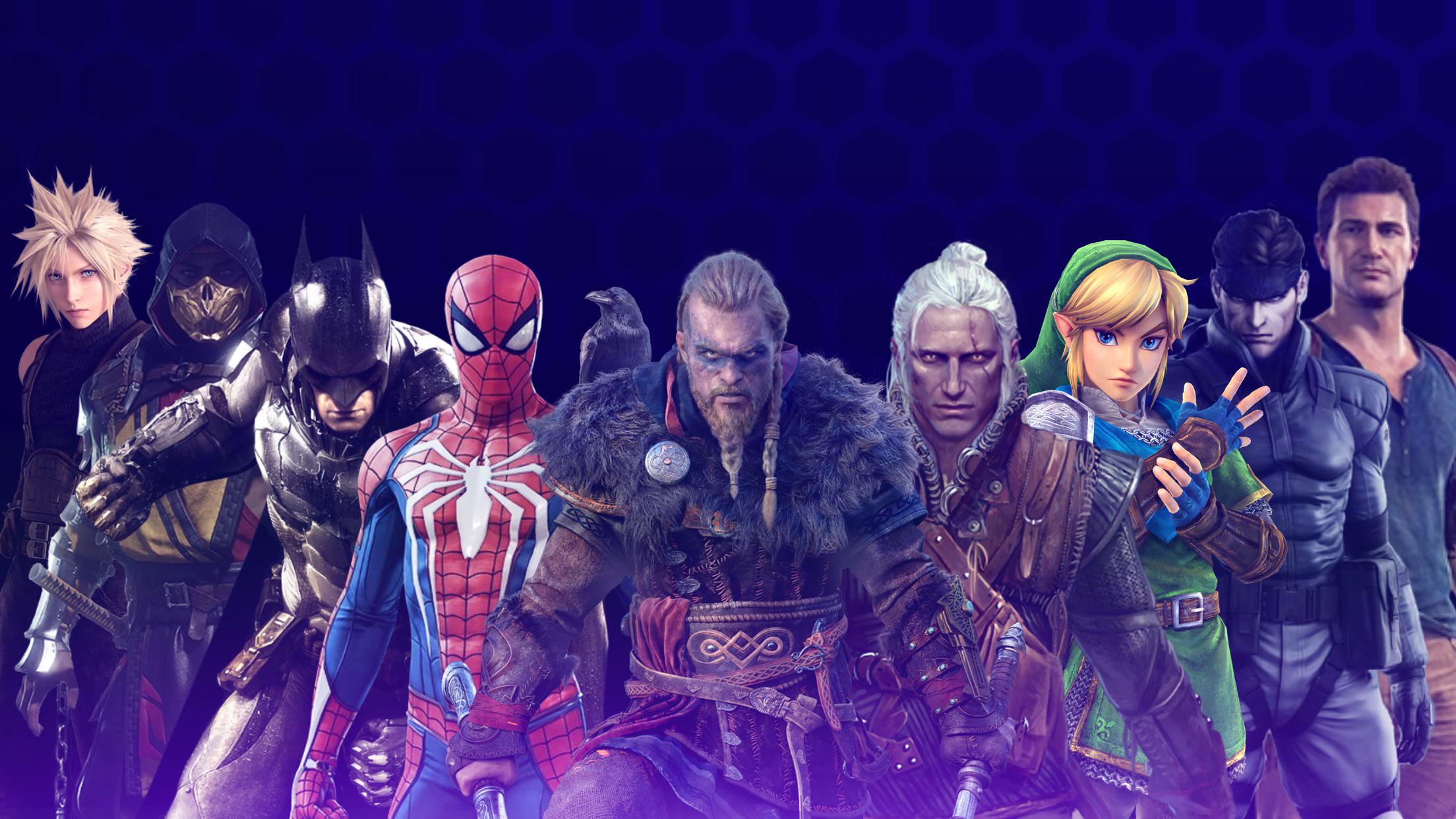 2208x1242 Video game characters wallpaper I made