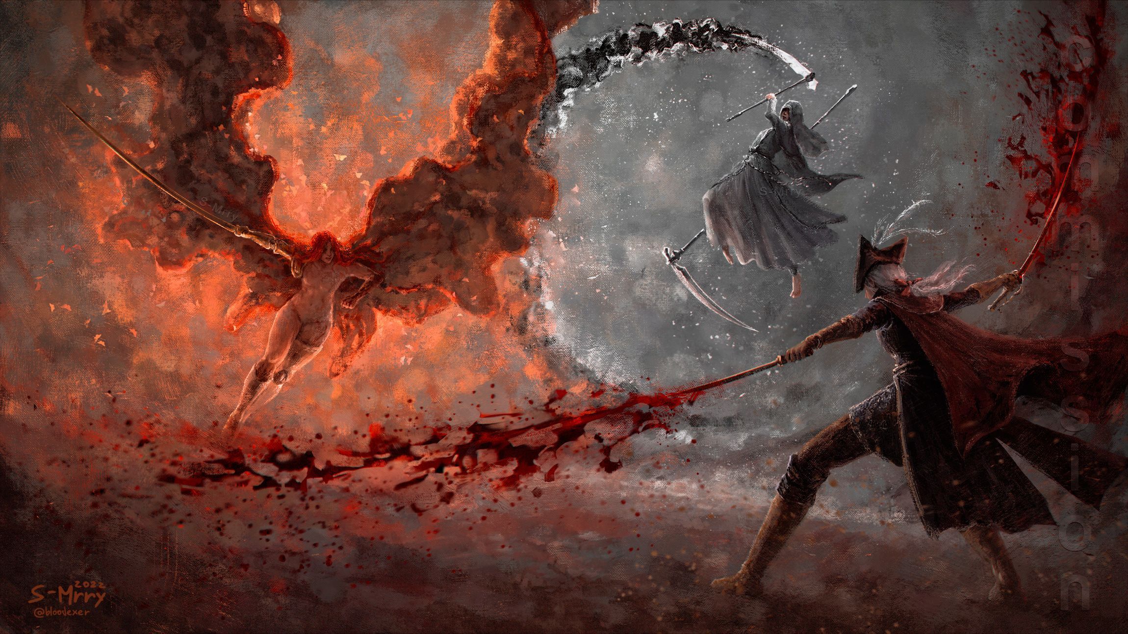 2300x1292 video game characters, Elden Ring, Bloodborne, Dark Souls, video gamesx1292 Wallpaper