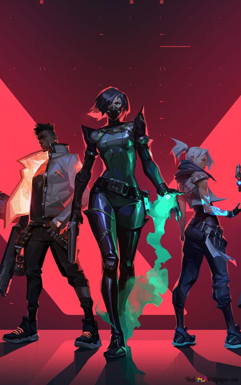 800x1280 Valorant video game anime characters 2K wallpaper download