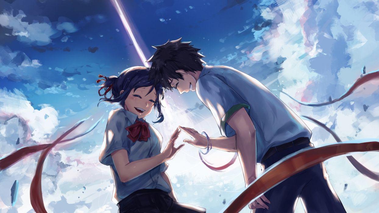 1244x700 Your Name (Kimi no Na Wa ) Mitsuha Miyamizu Taki Tachibana Anime
