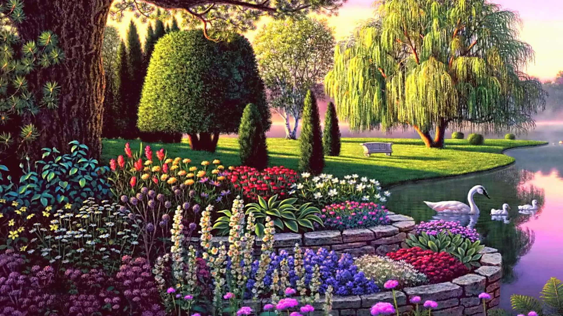 1920x1080 Enchanted Garden Wallpaper