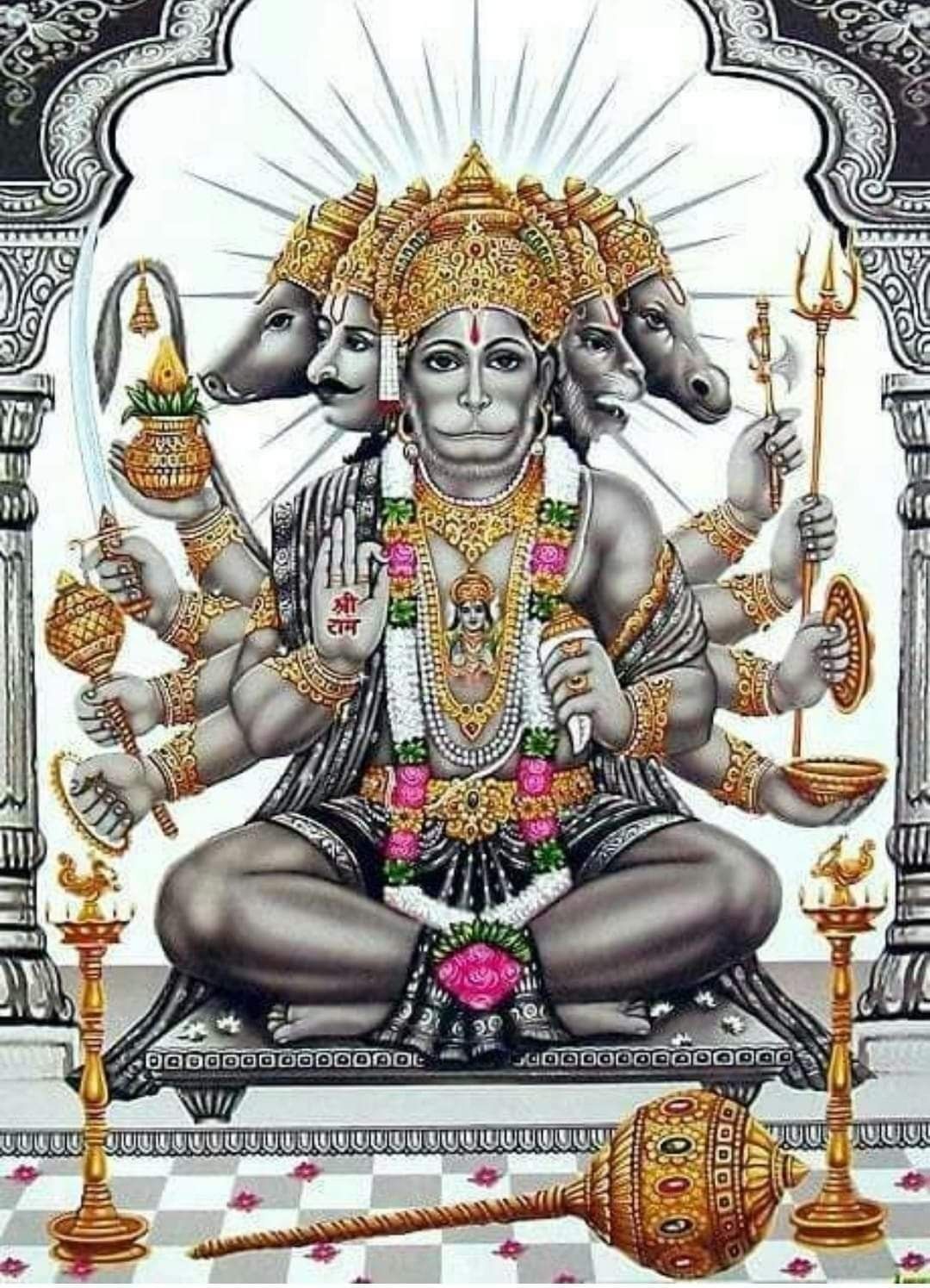 1080x1495 Panchmukhi hanuman Wallpaper Download