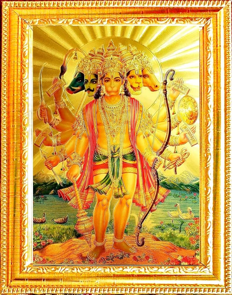 788x1000 Suninow panchmukhi Hanuman Photo Frame. God Photo Frames. Hanuman Photo with Frame. Photo Frame. Hanuman Photo. god Photo. Pooja Photo. bhagwan photo frame (33 x 24 cm): Posters & Prints