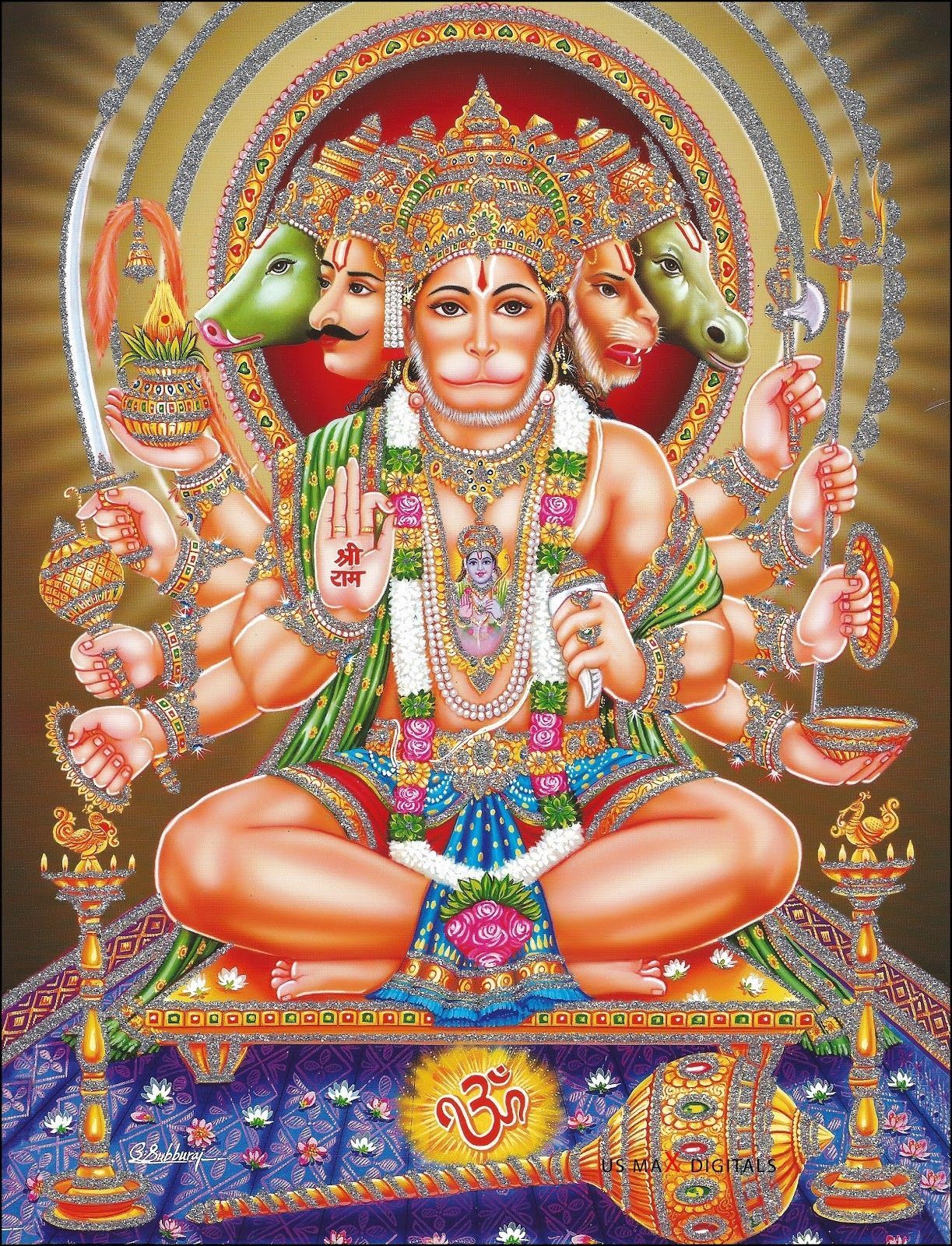 1223x1600 Panchmukhi Hanuman. God. Hanuman Wallpaper Download