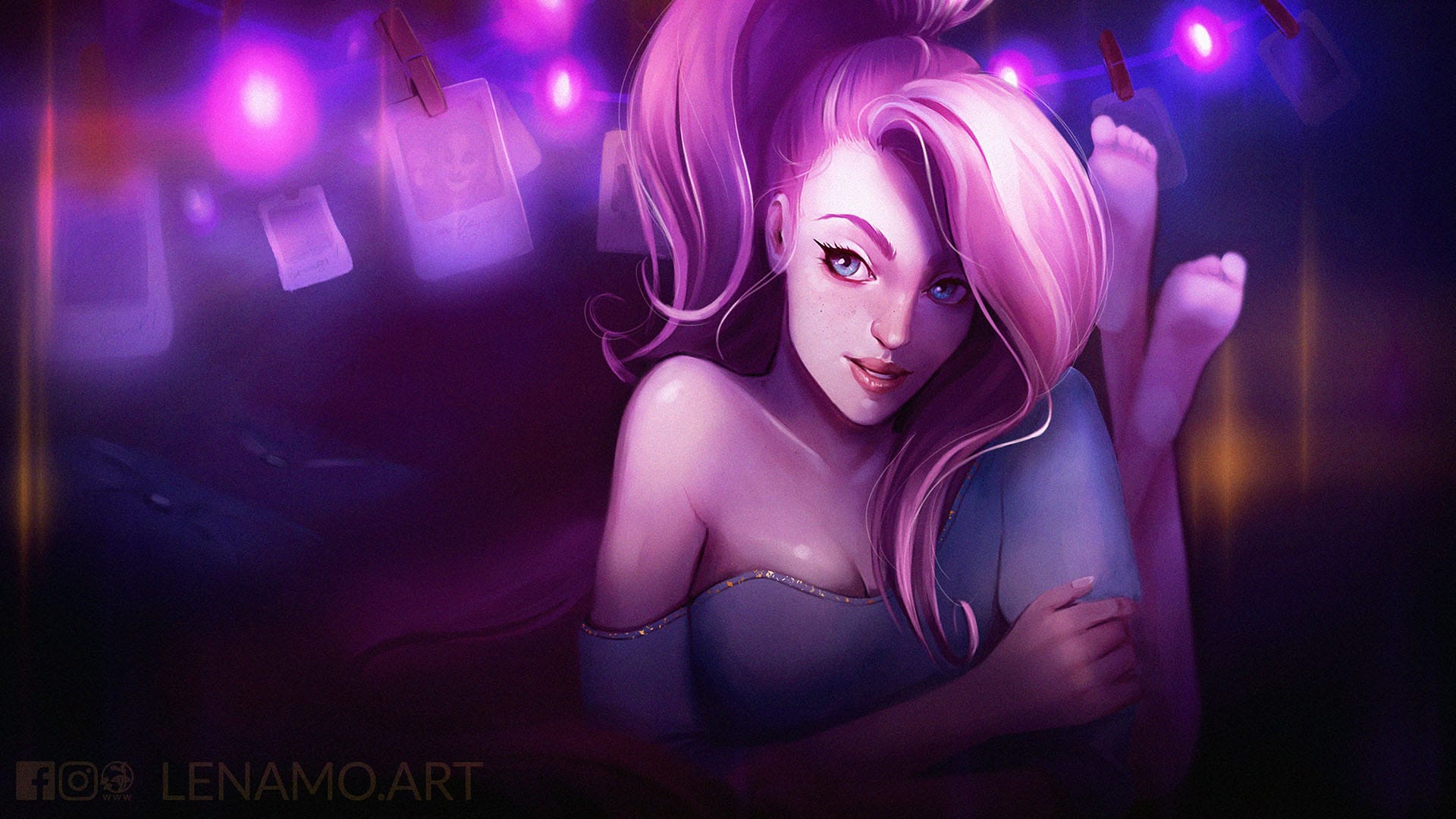 1920x1080 Cute Seraphine wallpaper, League of Legends, download for free