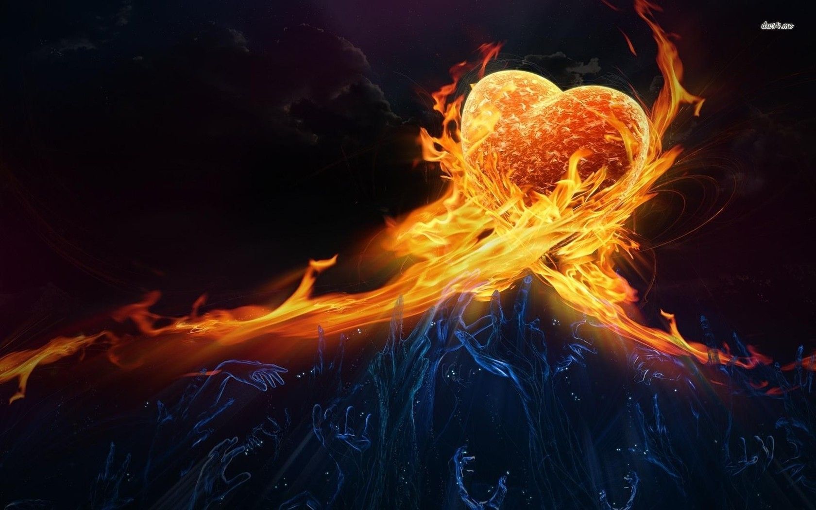 1680x1050 The burning heart ❤❤❤