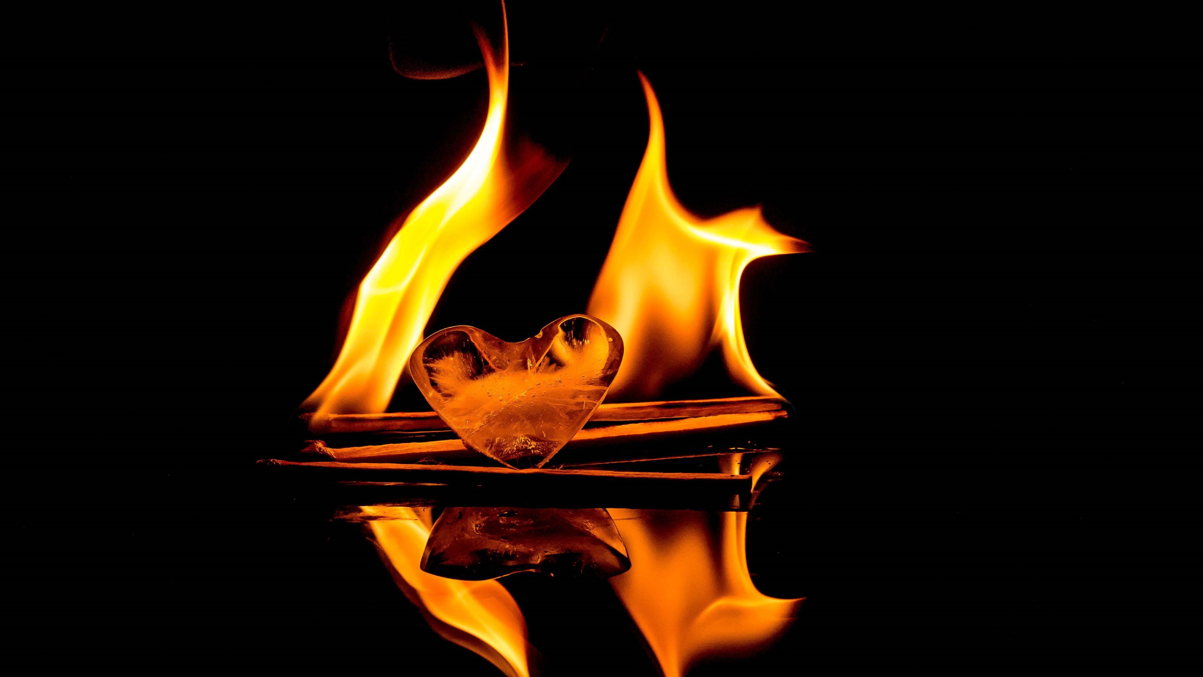 3840x2160 Download wallpaper: Fire vs Ice 3840x2160
