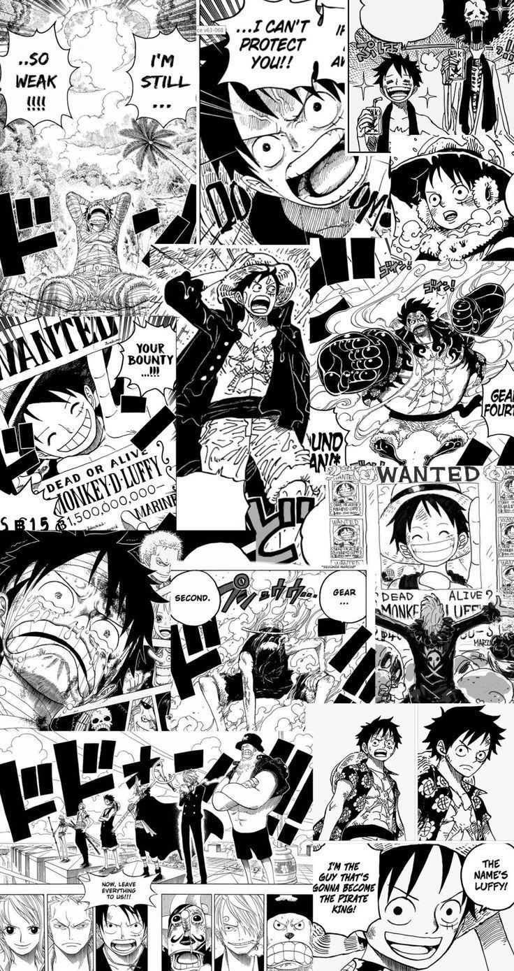 736x1389 Manga Collage Wallpaper One Piece (Luffy) 1680 X