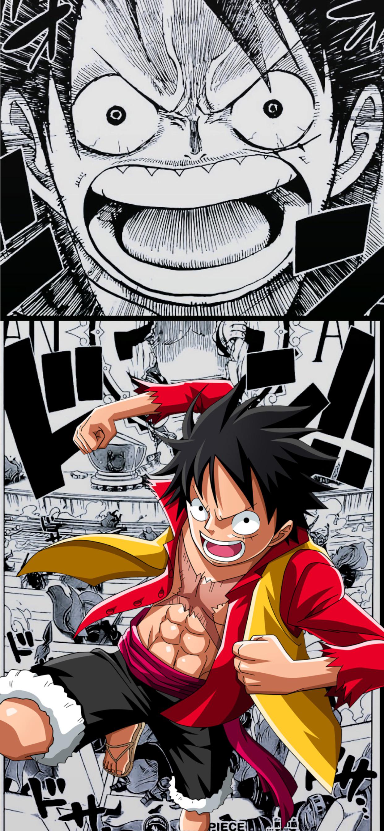 1242x2688 One Piece Manga Pop Wallpaper