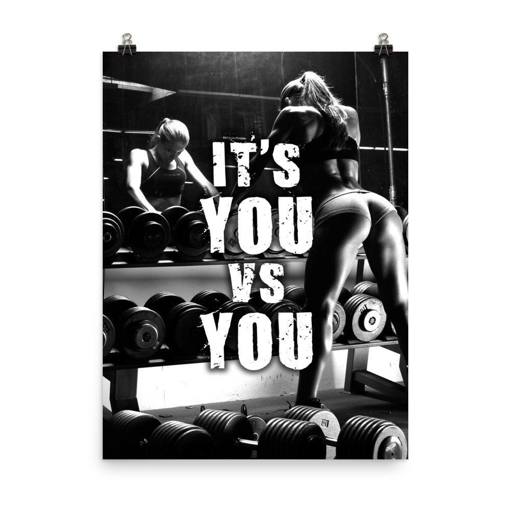 1000x1000 It's You Vs You Women's Gym Poster Motivational