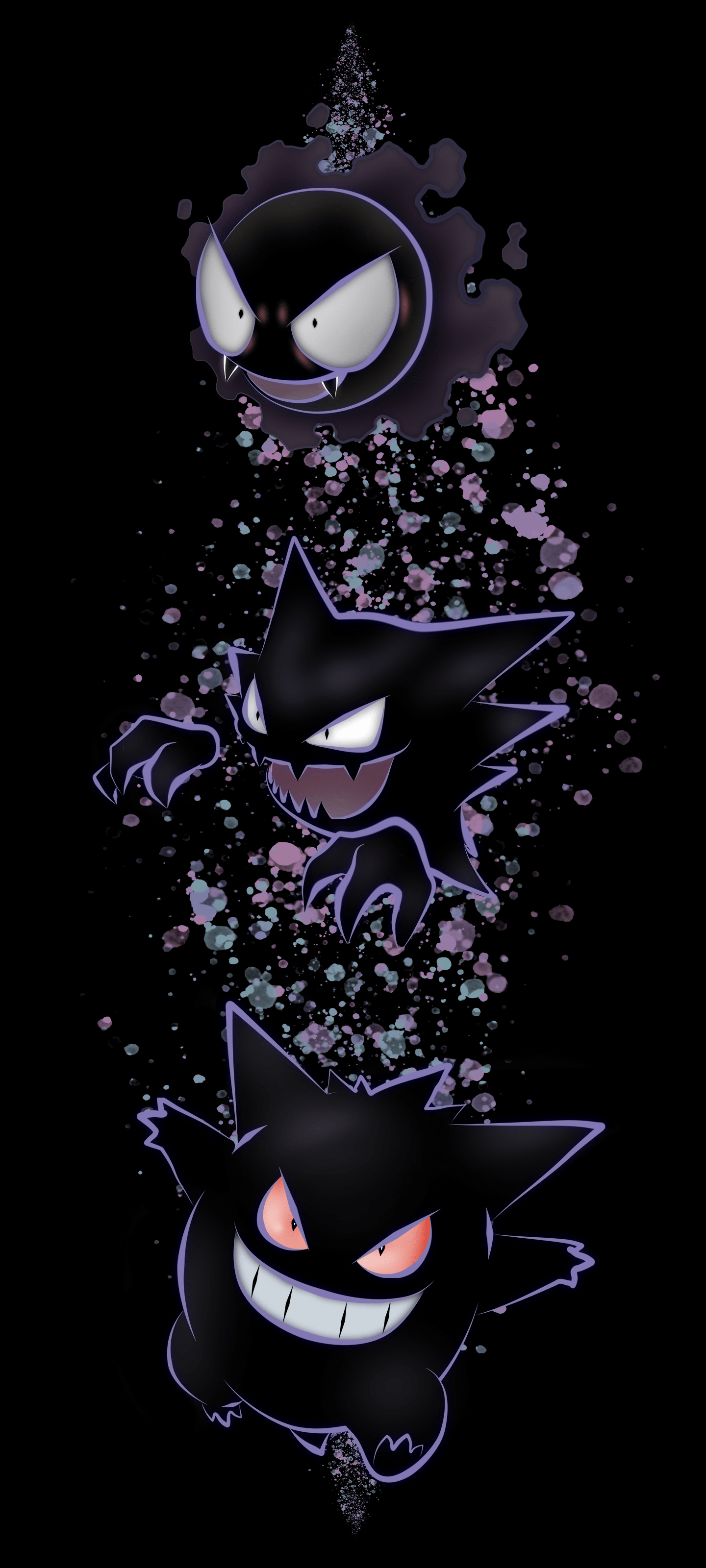 1440x3200 I made a Gengar Family WP for Smartphones (1440x3200)
