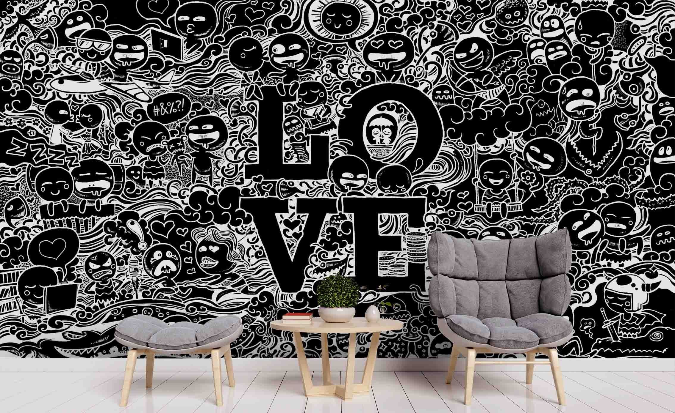 2268x1390 3D Graffiti Wall Art Monster Wallpaper Street Art Wall