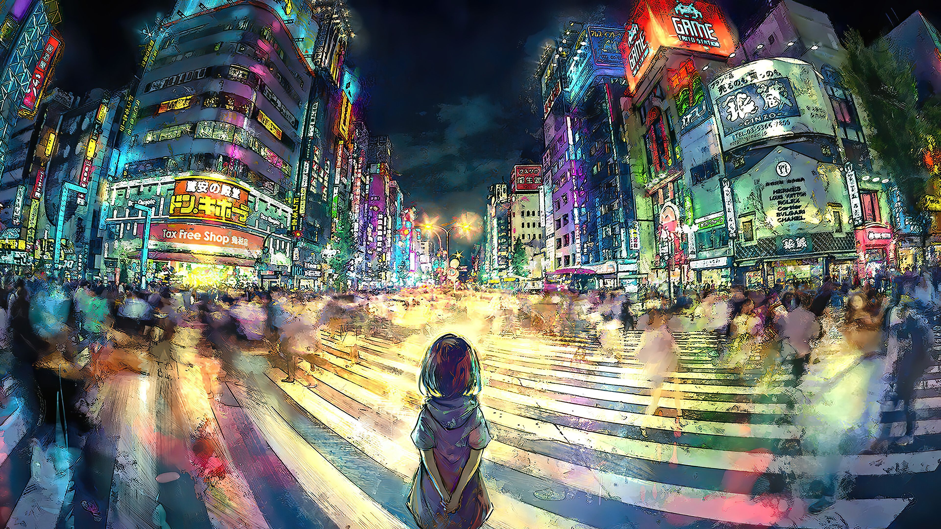 3840x2160 Tokyo Night Anime Wallpaper