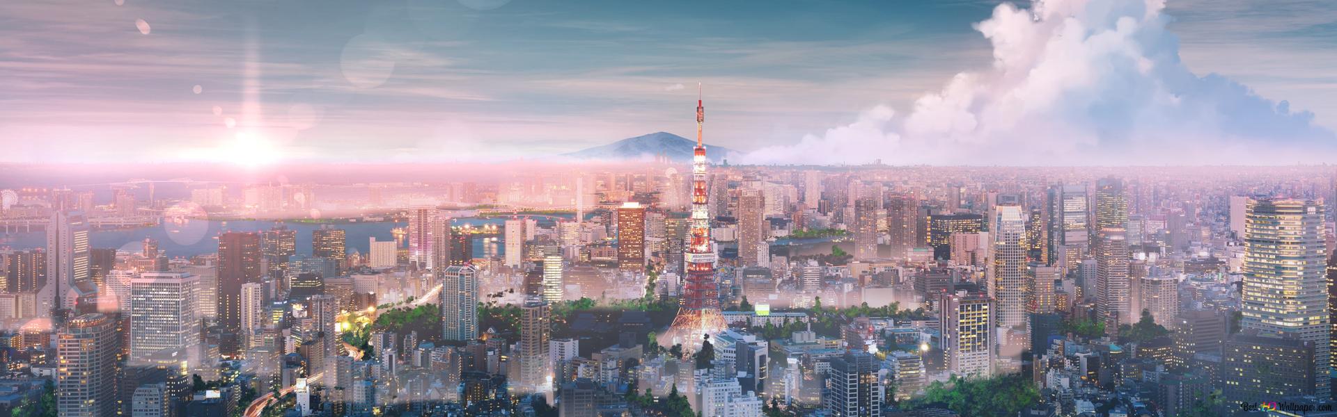 1920x600 City of Tokyo 4K wallpaper download