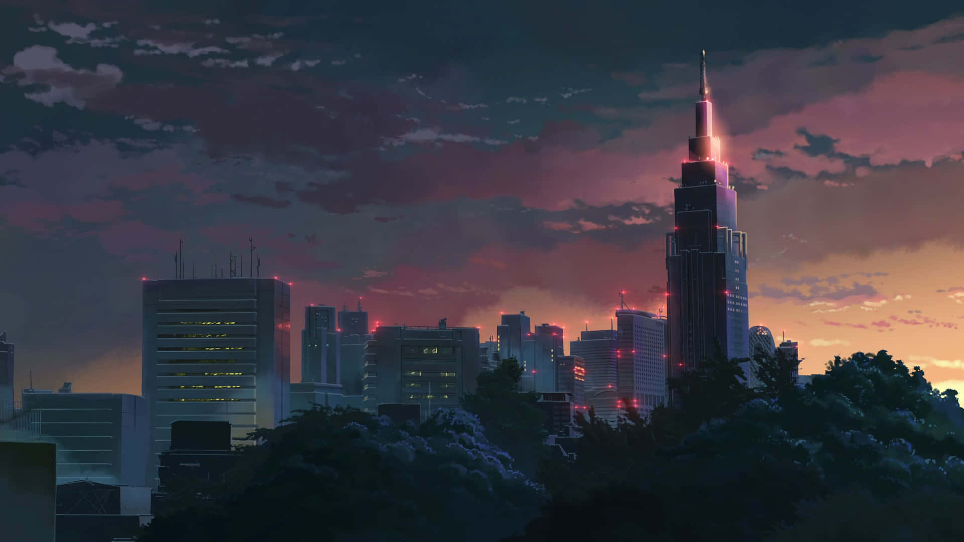 1920x1080 Download 4K Anime Tokyo City Scene Wallpaper