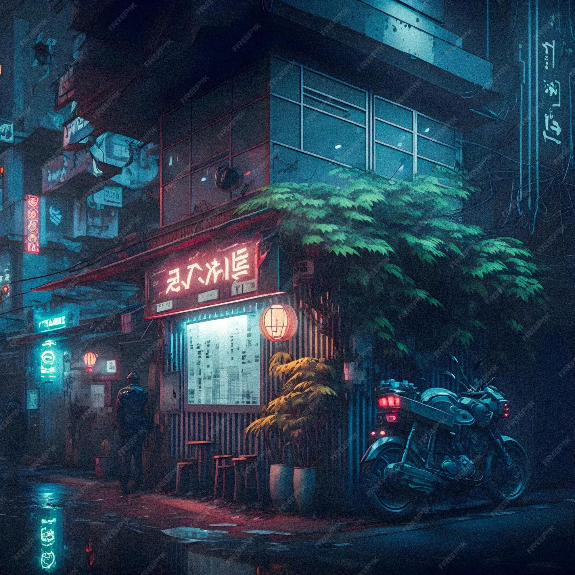 2000x2000 Premium Photo. Tokyo city by night anime and manga drawing illustration city views granular texturexa