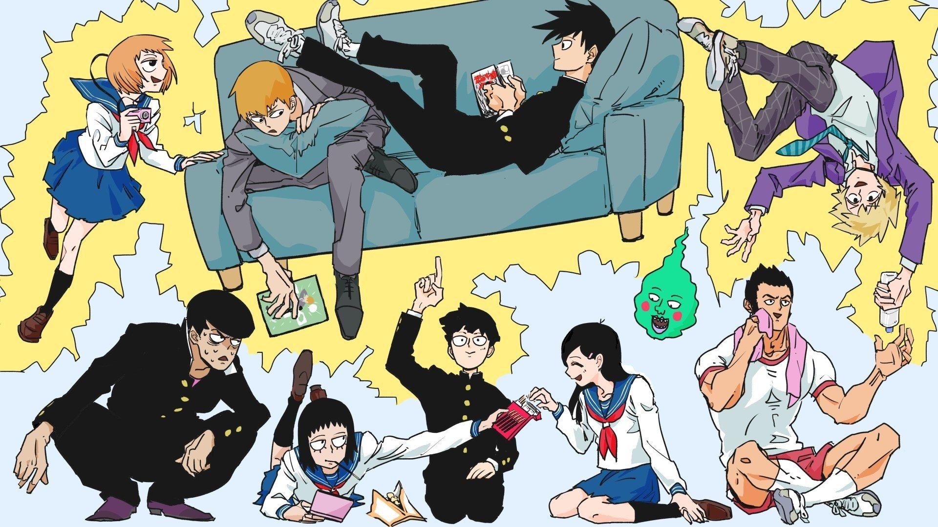 1920x1080 Mob Psycho Kageyama Shigeo, Kageyama Ritsu, Ekubo, Arataka