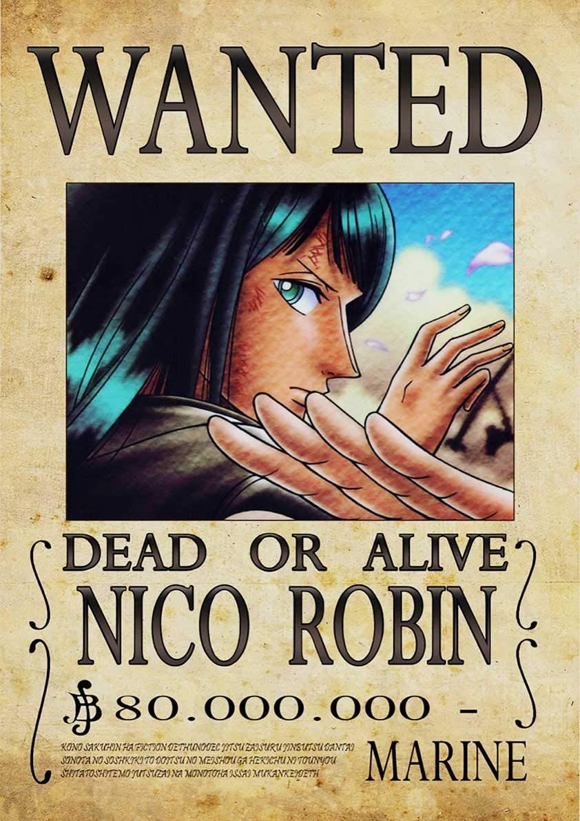 842x1191 Nico Robin Wanted Poster Wallpaper