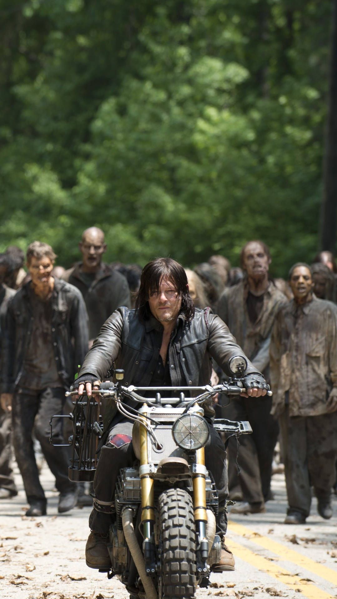 1080x1920 Download Get ready for the zombie apocalypse with Daryl Dixon from The Walking Dead Wallpaper