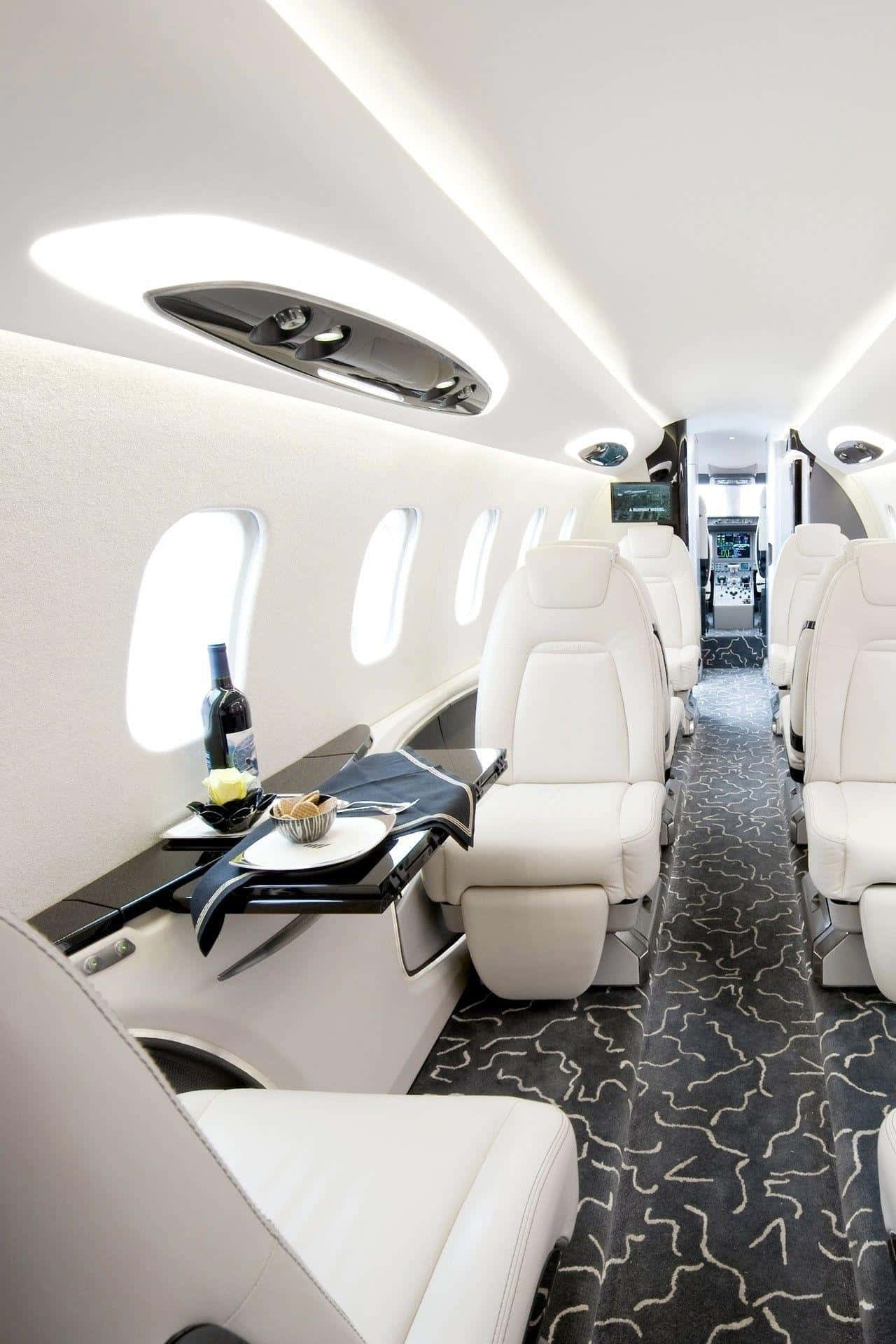 1280x1920 Download Private Jet Interior Wallpaper