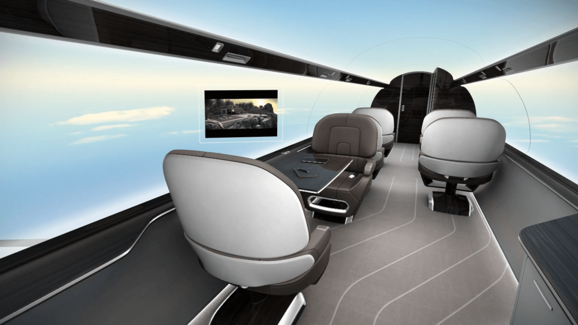 1920x1080 IXION Private Jet Concept. Business Jet Interiors