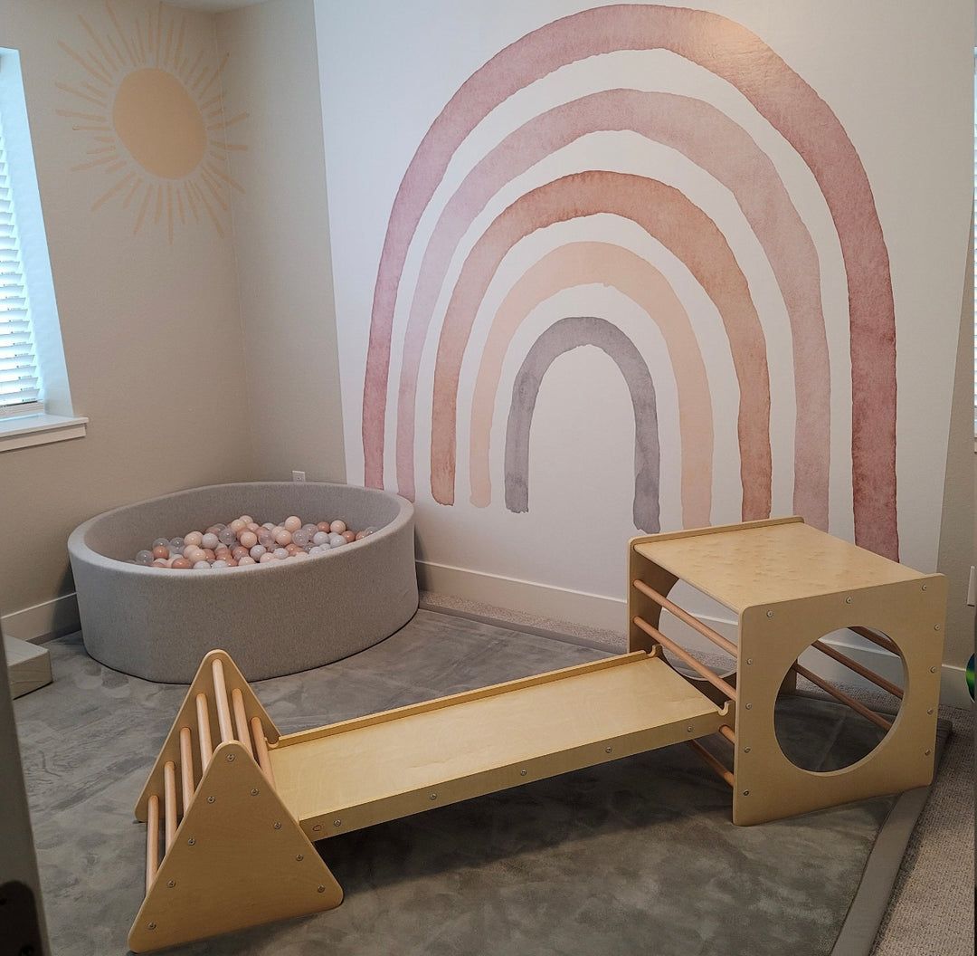 1080x1056 Boho Rainbow Wallpaper Mural. Removable Peel and Stick Wallpaper