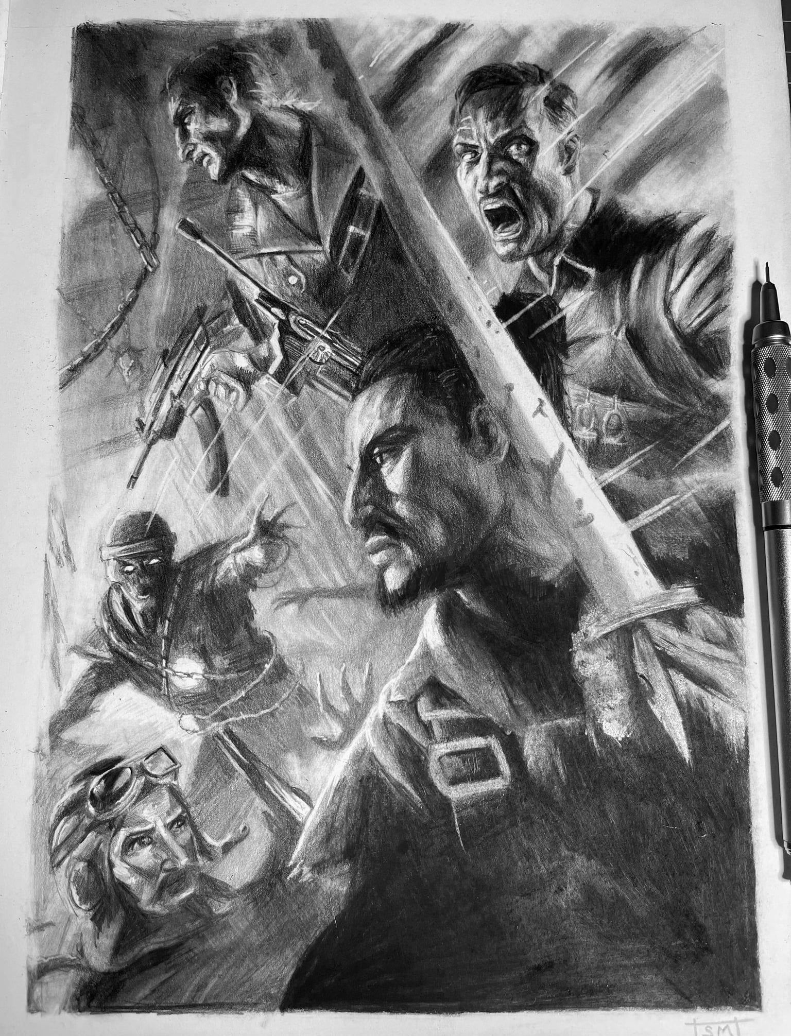 1536x2012 Mob of The Dead / Blood of The Dead (another drawing by me)