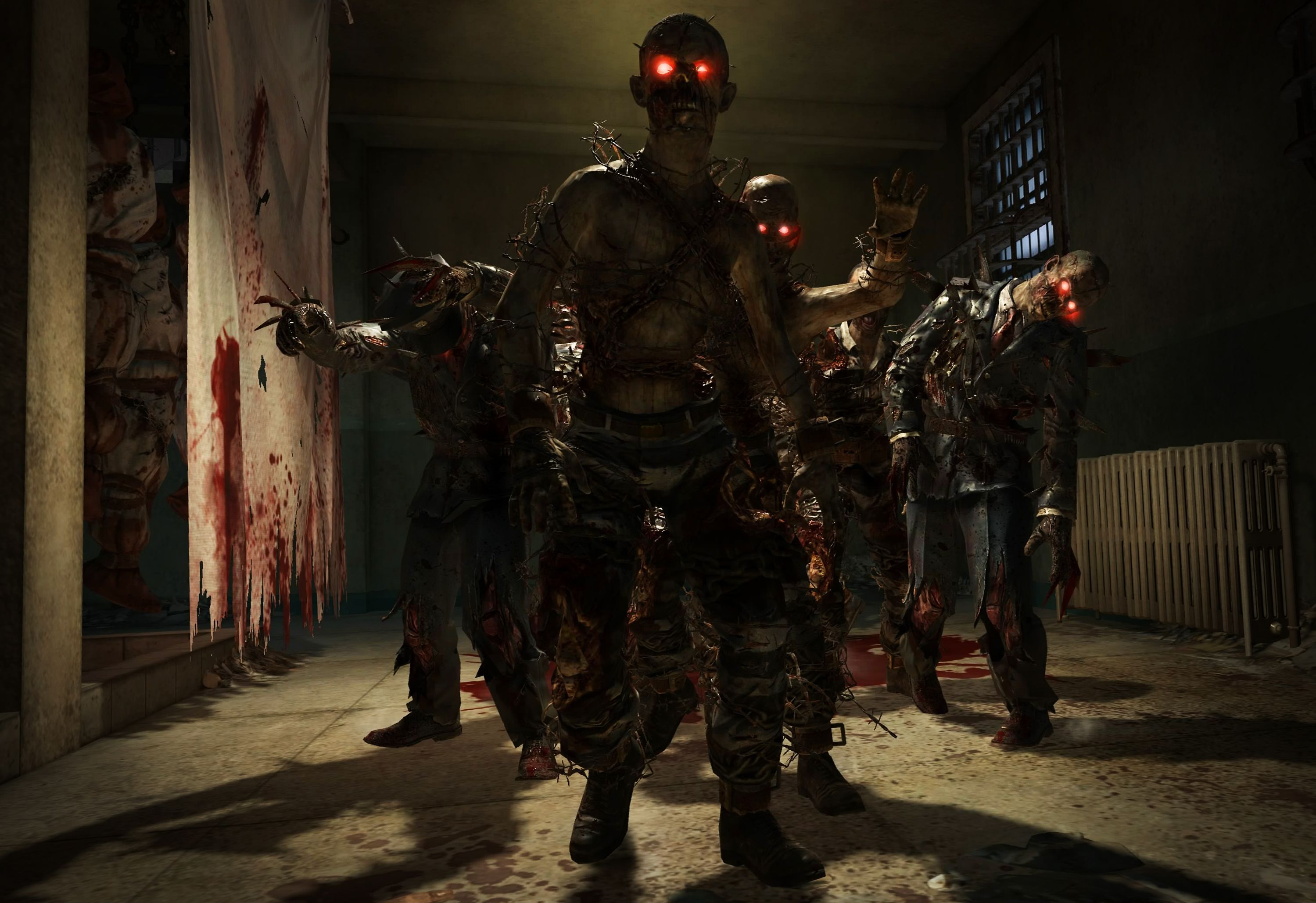 2999x2057 mob of the dead wallpaper, action adventure game, pc game, darkness, screenshot, digital compositing