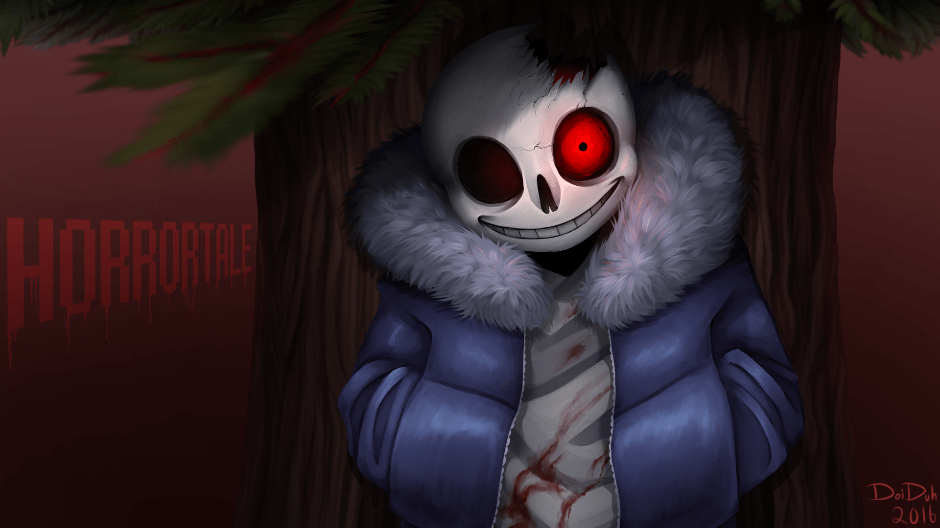 1920x1080 Horrortale Sans (2016). This drawing of mine got reposted a lot without my permission