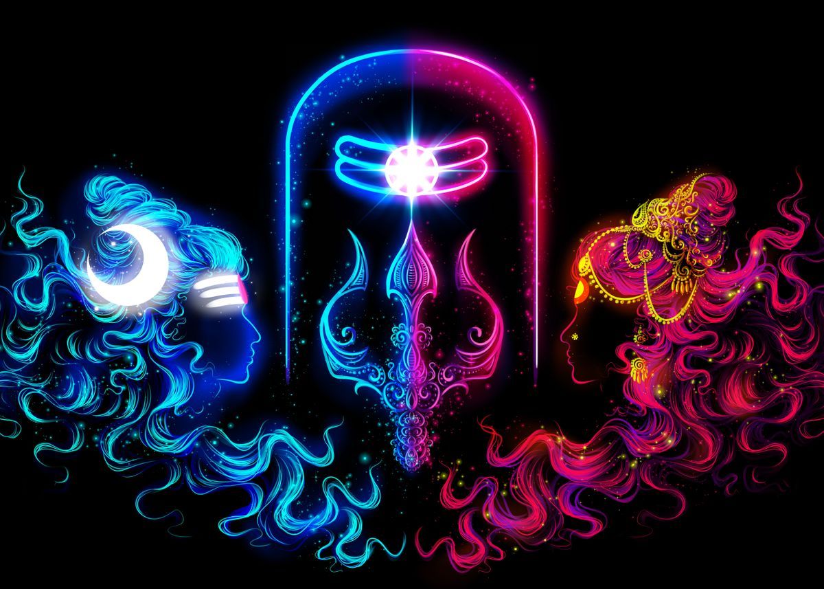 1200x857 Shiv shakti digital art ' Poster by Nikhil Mishra creations
