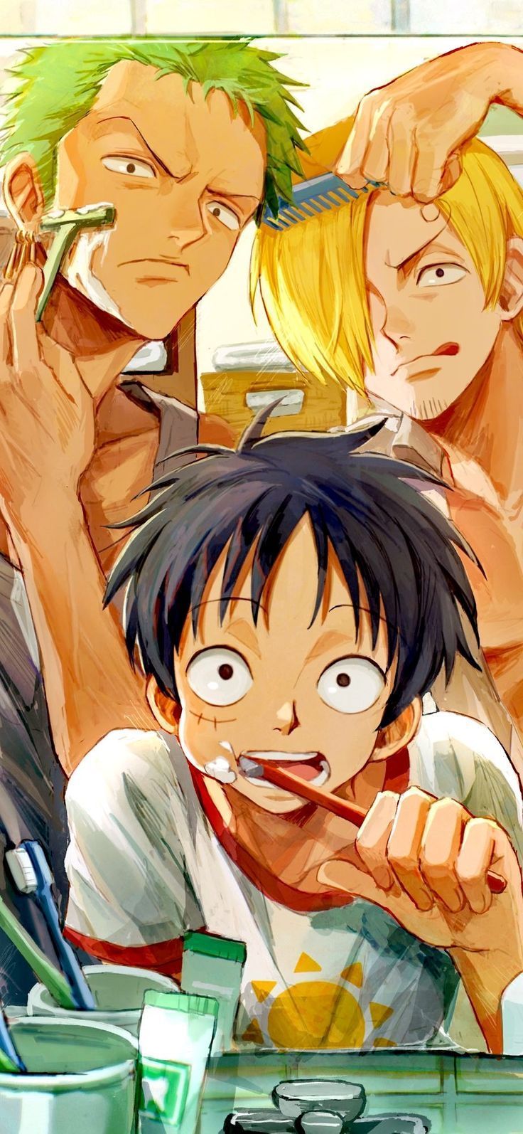 736x1594 ▪️✨Luffy & zoro & sanji ▪️. One piece manga, Luffy, The pirate king
