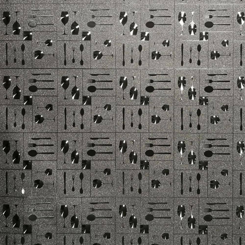 1000x1000 Dundee Deco Wine Glasses, Cutlery Dark Silver Vinyl Strippable Roll (Covers 26.6 Sq. Ft.) HD G019 Home Depot
