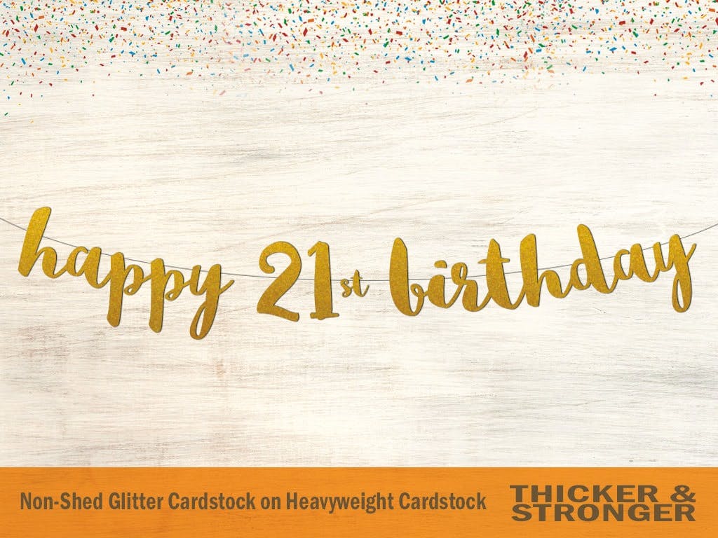 1024x768 Happy 21st Birthday Banner, Script Font Birthday Banner, 21st Birthday Party Decorations, Happy Birthday Banner Paper Props