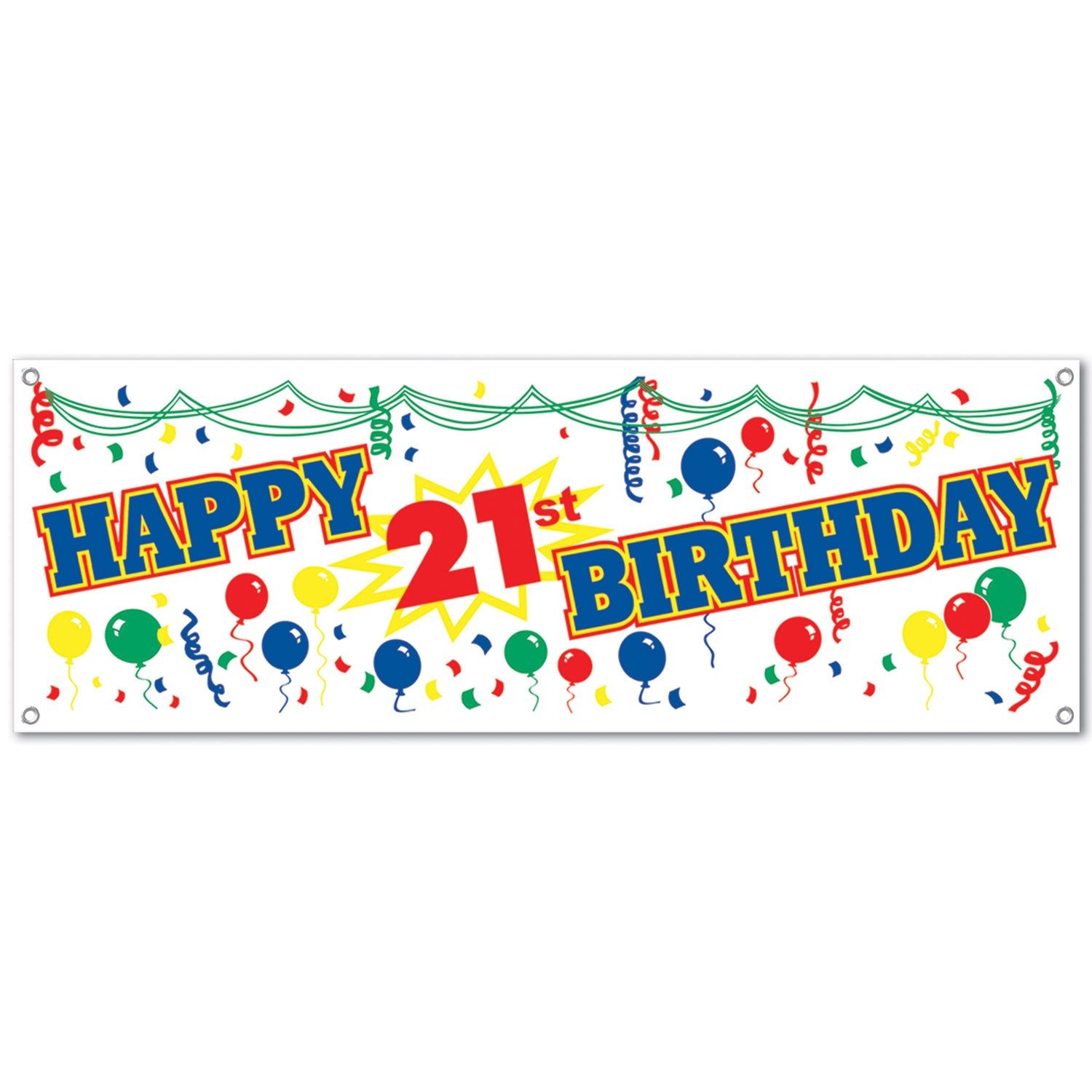 1500x1500 Beistle Happy 21st Birthday Party Sign Banner