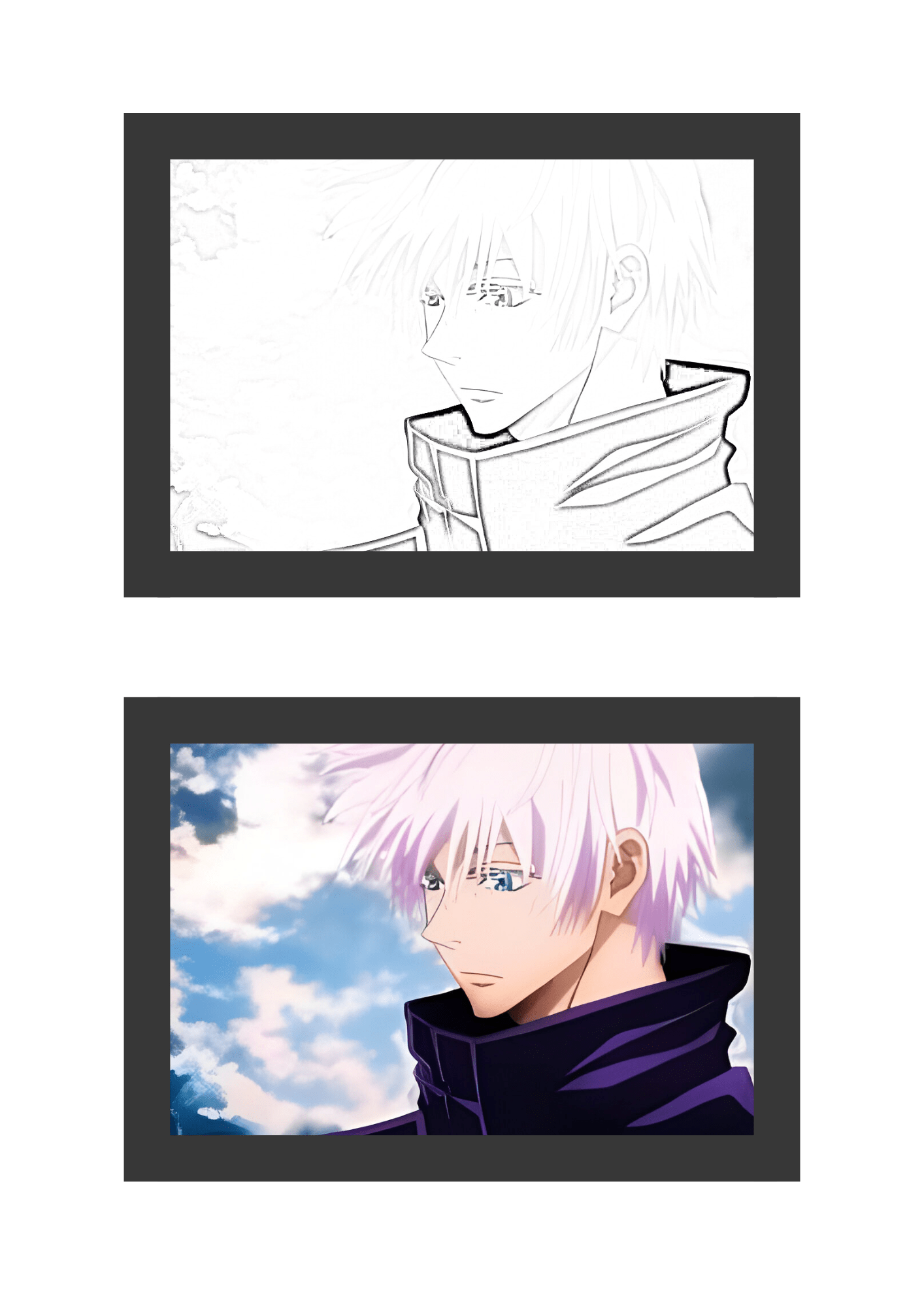 1414x2000 Jujutsu Kaisen : Satoru Gojo Painting Bingkai Glow
