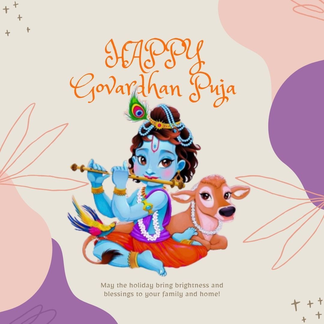 1080x1080 Happy Govardhan Puja Image Wallpaper Free Download. Happy govardhan, Happy govardhan image, Happy holi