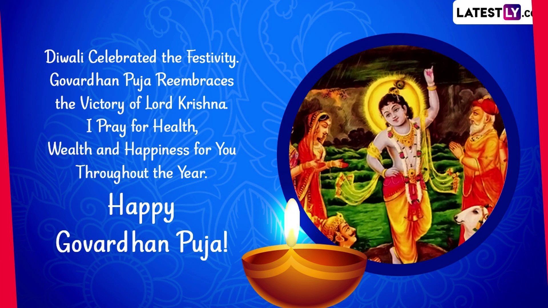 1920x1080 Govardhan Puja 2022 Messages, Wishes and Image To Celebrate the Festival Dedicated to Lord Krishna