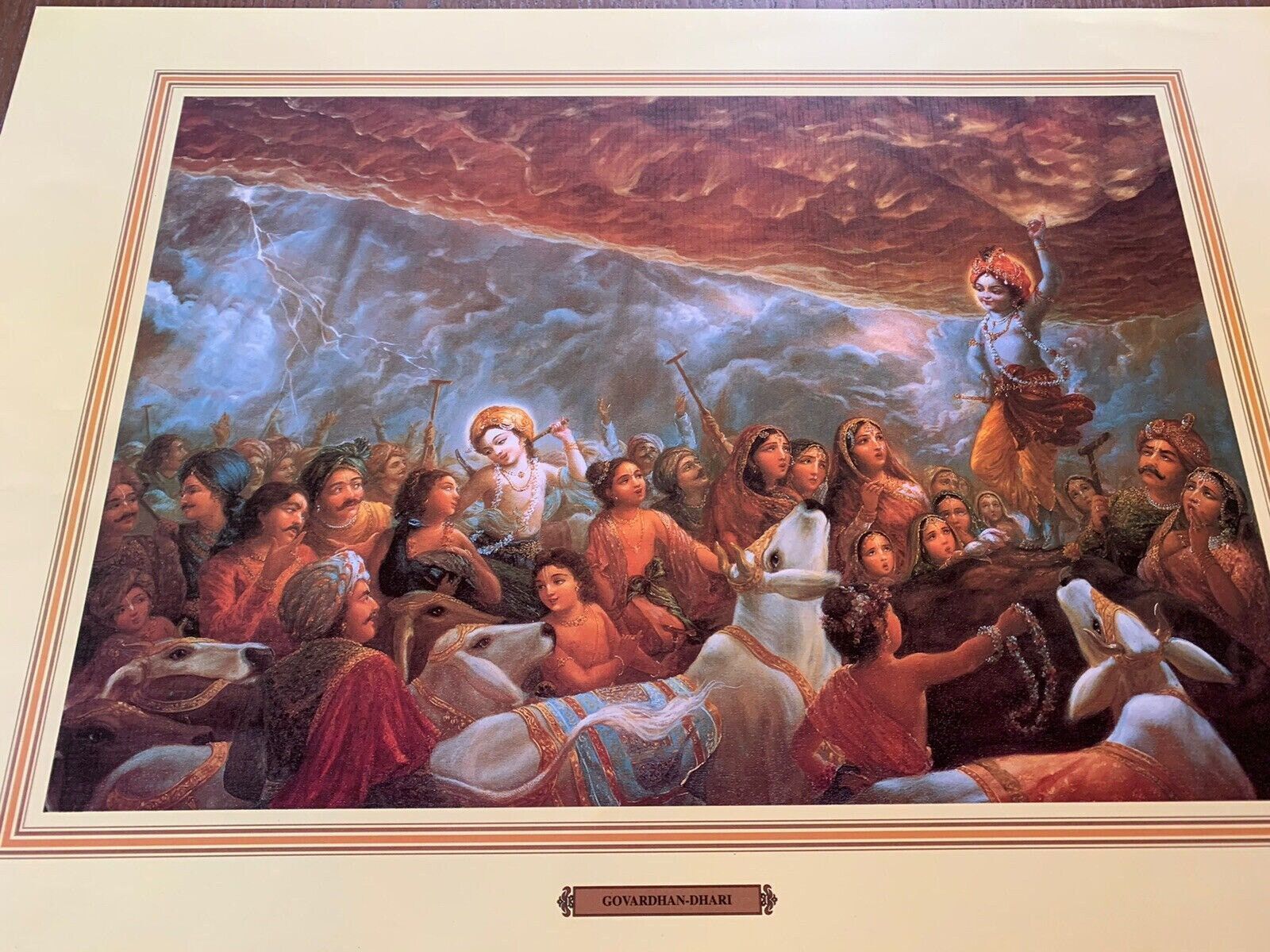 1600x1200 Govardhan Dari ISKCON Krishna Art 19.5 X 13.5 High Quality