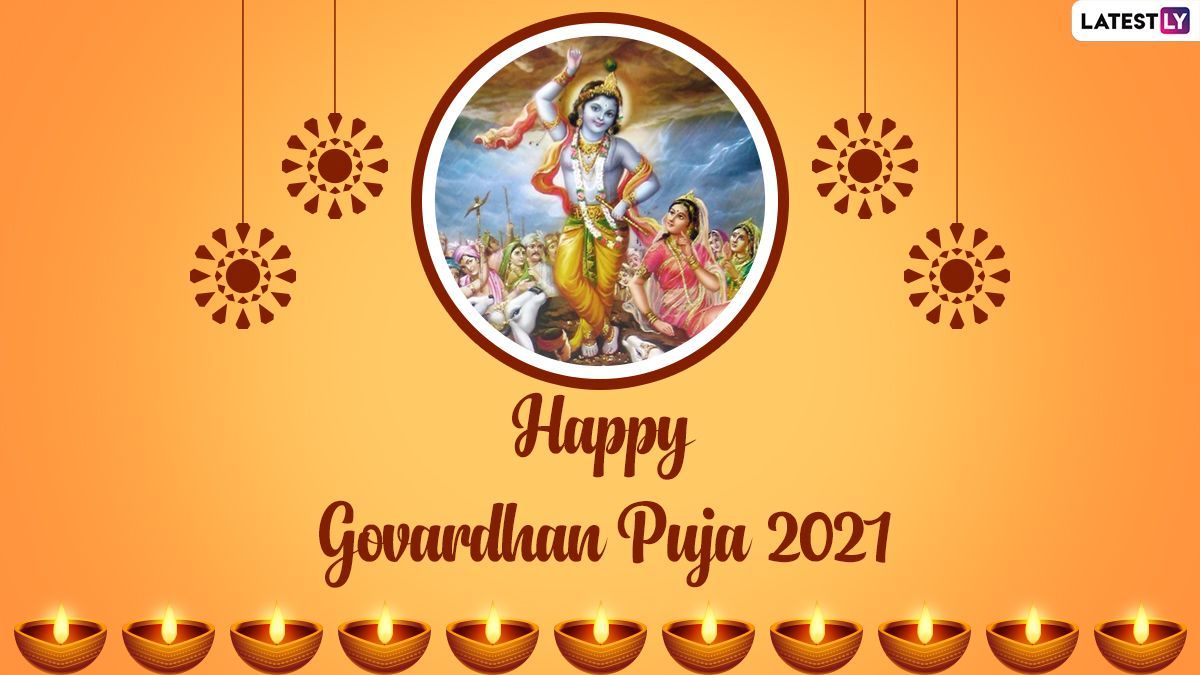 1200x675 Happy Govardhan Puja 2021 Greetings: WhatsApp Status, Facebook Messages, HD Image, Wallpaper and SMS for Lord Krishna Festival Observed a Day After Badi Diwali