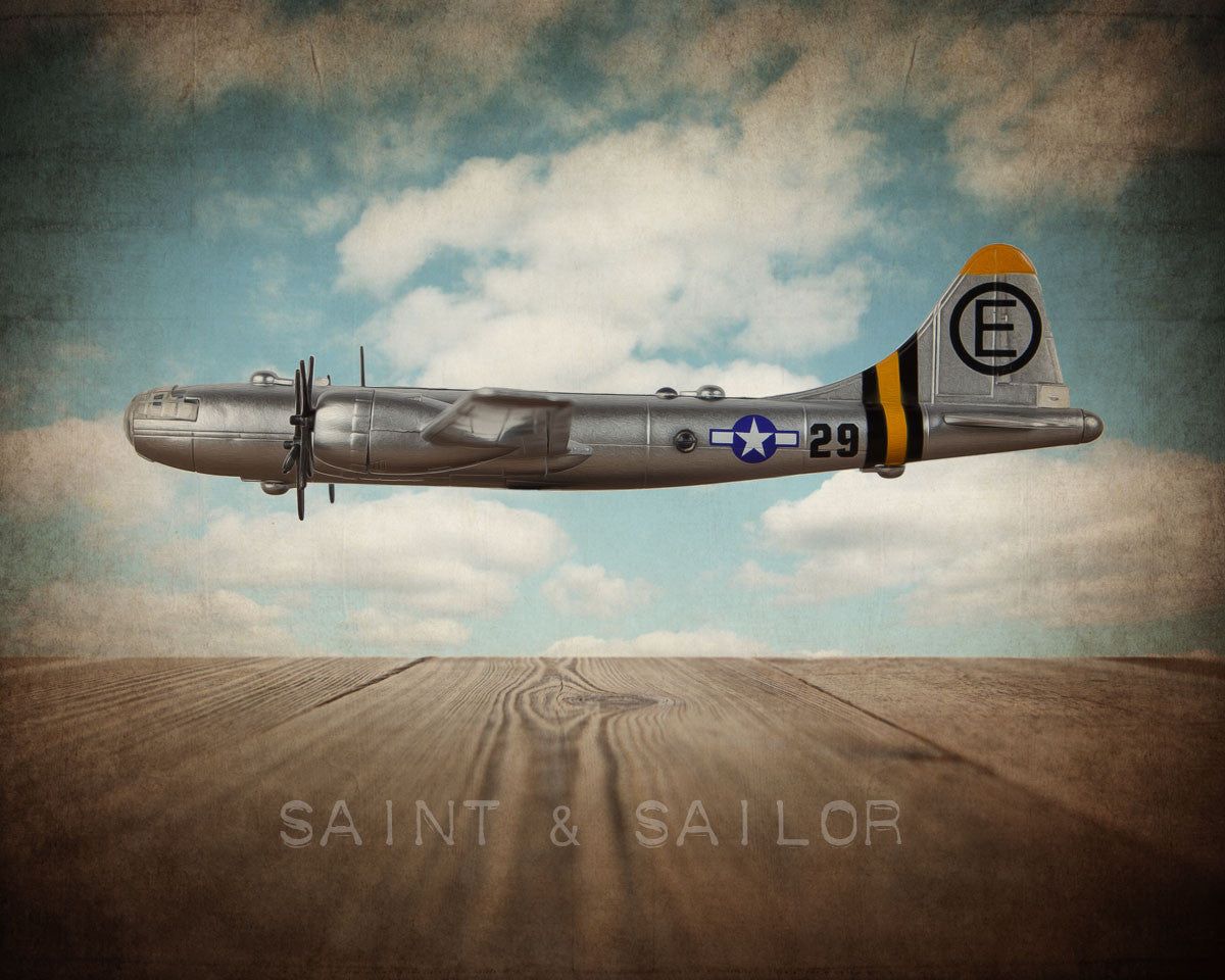 1200x960 Vintage WWII Airplane B29 Super Fortress Photo Print or Canvas Wall Decor. Saint & Sailor Studios