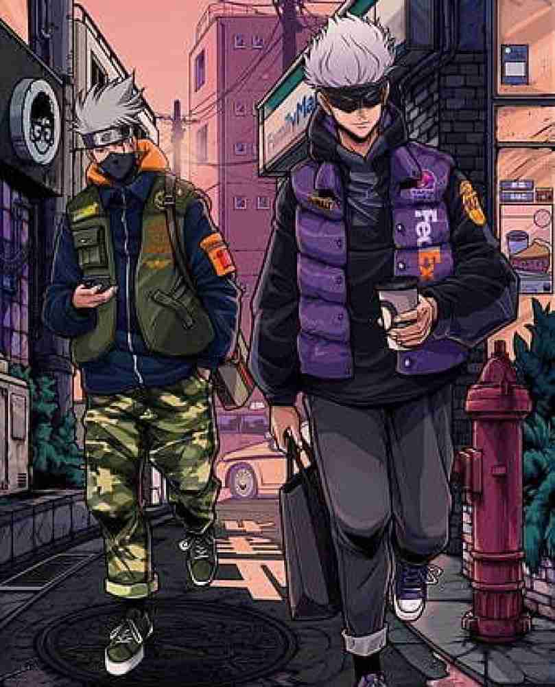 809x1000 New Style Naruto Jujutsu Kaisen Kakashi Satoru Gojo Matte Finish Poster Paper Print & Cartoons Posters In India Art, Film, Design, Movie, Music, Nature And Educational Paintings Wallpaper At