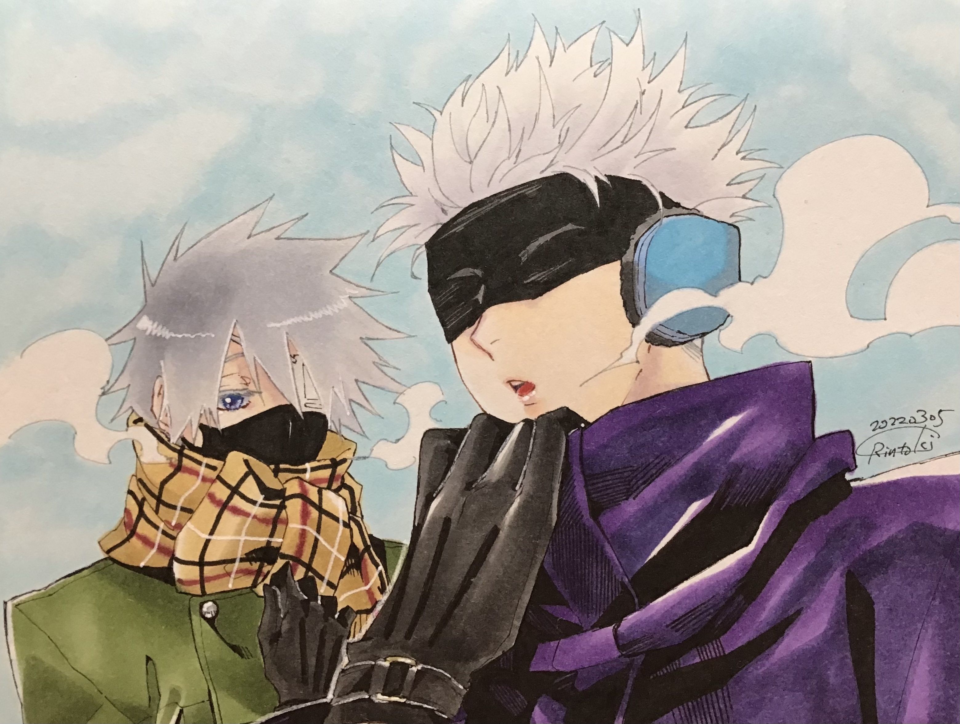 3119x2355 Anime crossover HD satoru gojo kakashi Playmat Gaming Mat