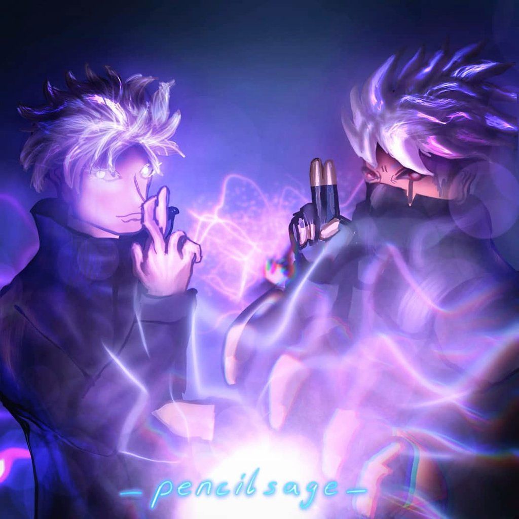 1024x1024 PencilSage on X: Hollow Gojo Satoru Hatake # Kakashi #Gojo #JJK #fanart #NARUTO / X