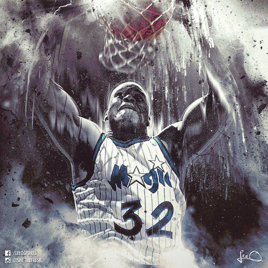 894x894 Download Shaquille O'Neal Slam Dunk Art Wallpaper