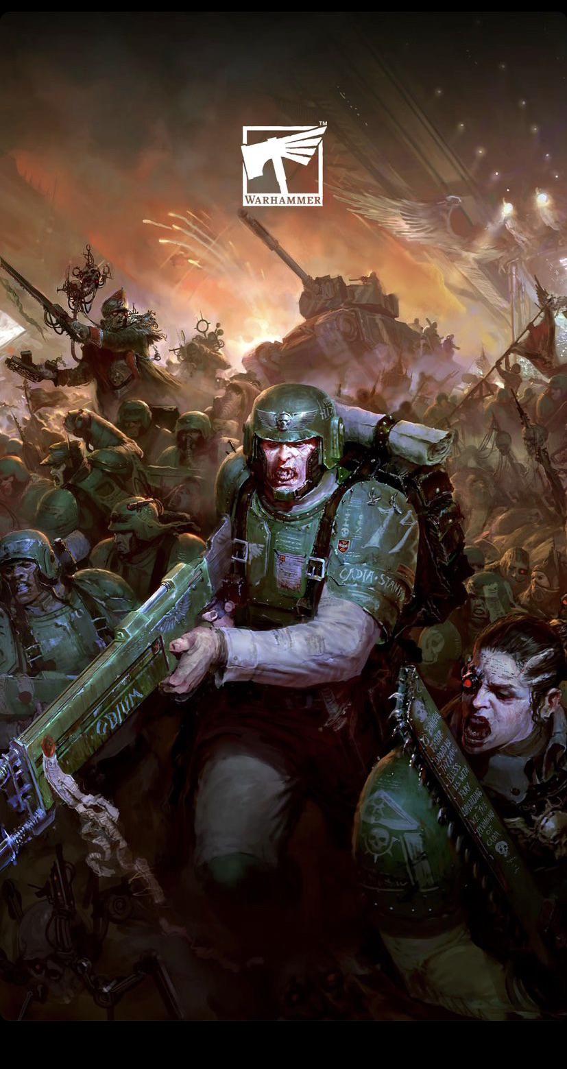 827x1559 Imperial guard phone wallpaper from the 9th edition codex